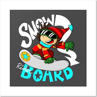 Snow board rider Posters and Art